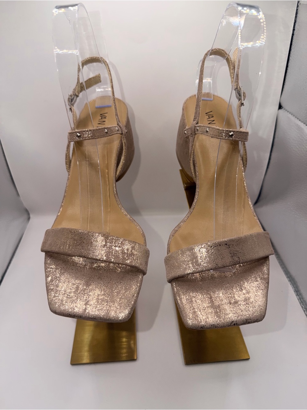 Van Eli Metallic Blush Slingback Heels